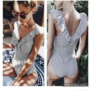 NWT “Emma” one piece ruffle swimsuit